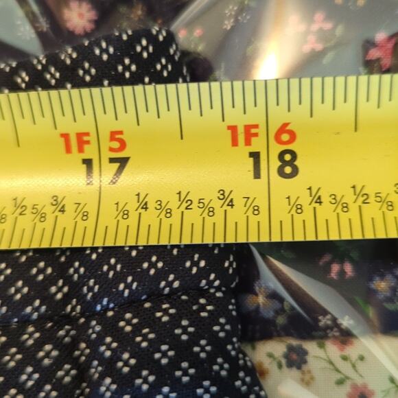 Talbot's Navy White Pin Dot Cotton Stretch High Rise Straight Leg Pant Size 14 - Picture 8 of 14